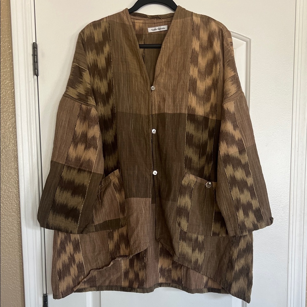 Yasuko kurisaka brown patterned jacket